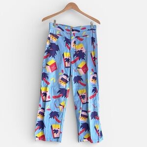Nooworks Snack Print Cotton Pants Sz Medium Made in USA